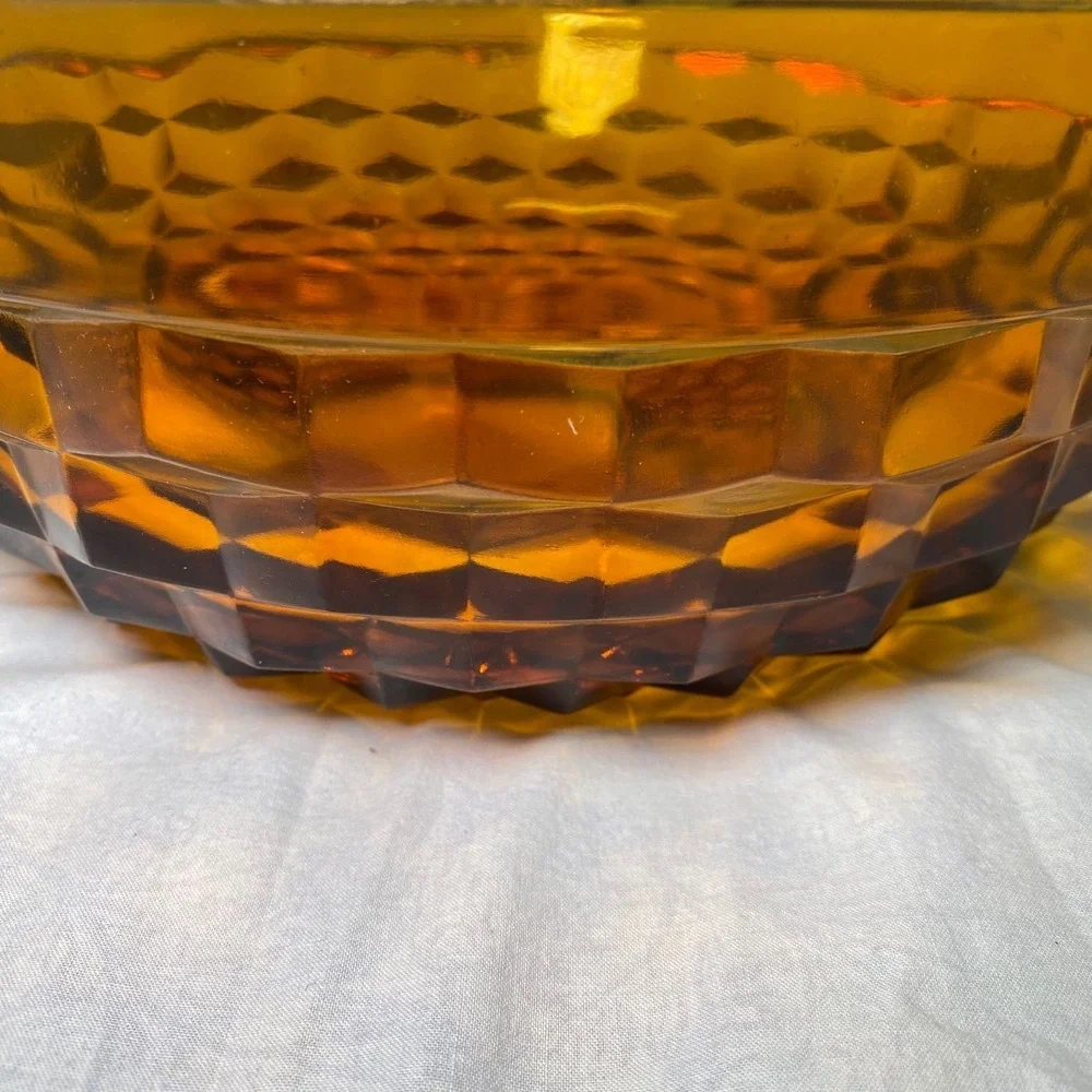 Vintage Amber Glass Bowl 11